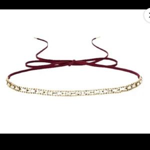 NWT- Jen Atkin X Chloe & Isabel Red Suede wrap Necklace